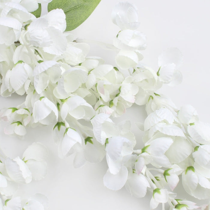 100cm White Trailing Wisteria - Artificial Single Stem (S3-5)