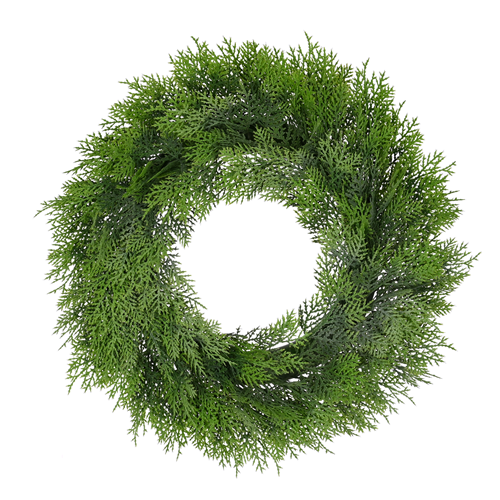 12 x 46cm (18 Inch) Conifer Wreath Light Green - Artificial Christmas - FULL BOX