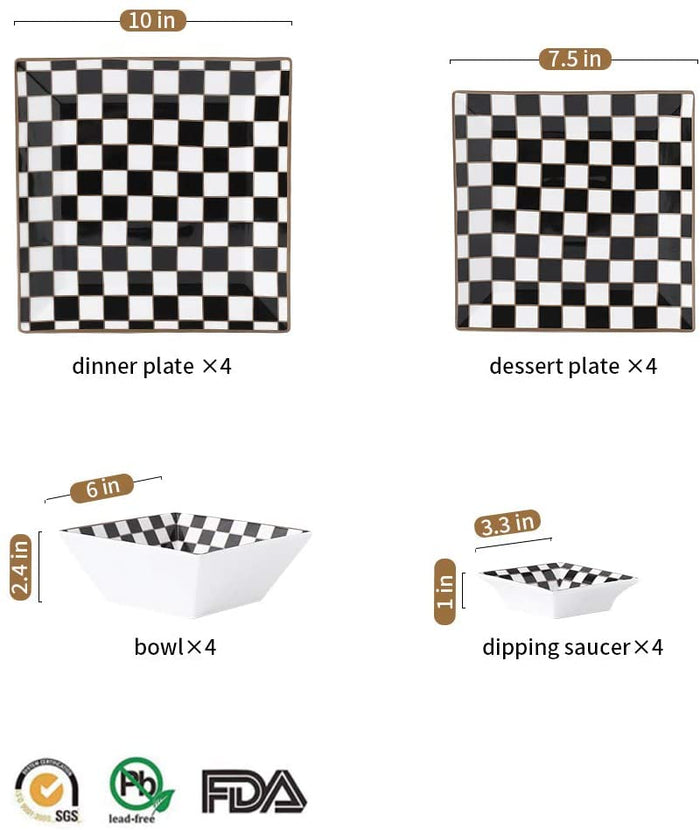 16-Piece Square Dinnerware Set
