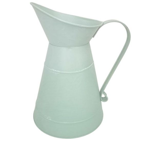 23cm Pastel Green Metal Rustic Jug