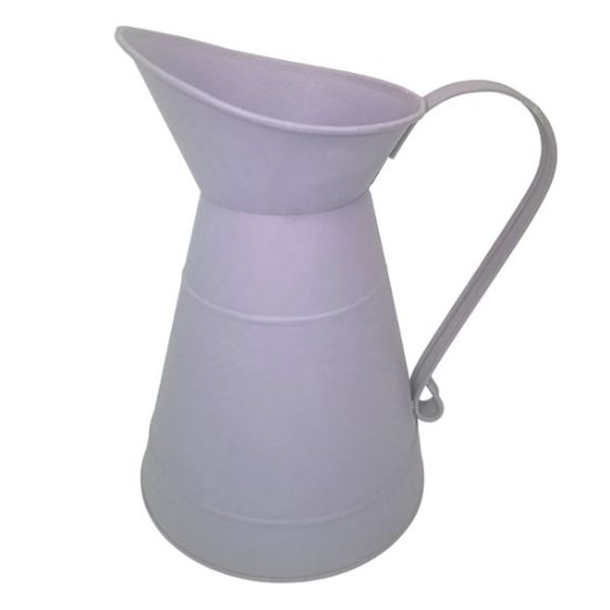 23cm Pastel Lilac Metal Rustic Jug