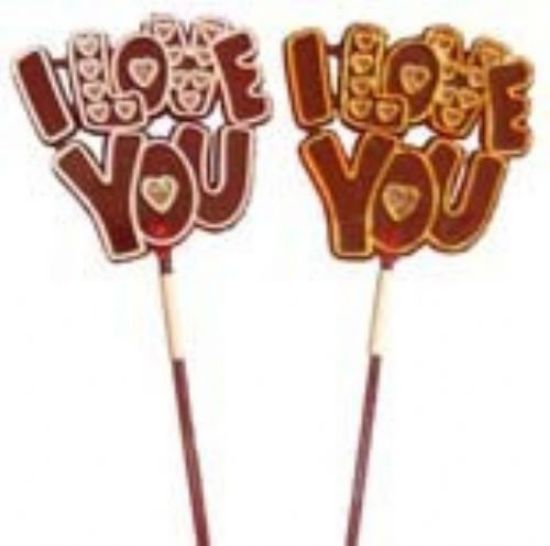 24 Pack - Red / Gold - I Love You Plastic Picks - Valentines Day