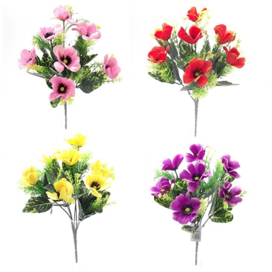 24 X 30cm Poppy Bush - Assorted Colours - Full Box