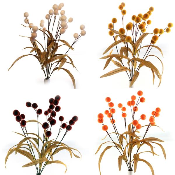 24 x 50cm Autumn Large Fluffy Flock Bunch with Greenery - FULL BOX