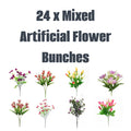 24 X Mixed Flower Bunches - Assorted Colours
