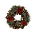 30cm Red Flower Natural Lotus Head Boxed Wreath -  Christmas Artificial Xmas