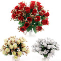 35cm Rose Bud and Gyp Bunch - 22 Heads - Christmas Artificial