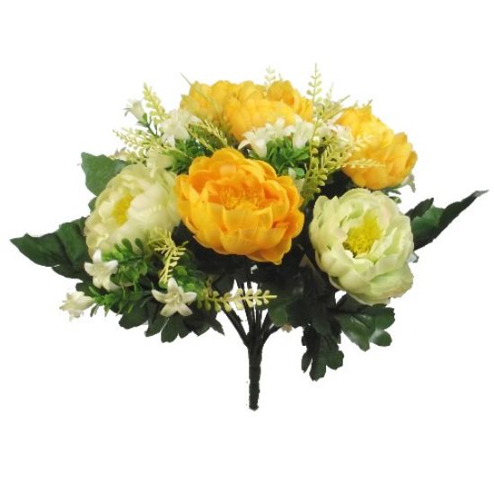36cm Yellow Ivory Peony and Astilbe Mixed Bunch