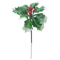 36pcs x 24cm Variegated Holly Pick Green with Red Berry Pick - Christmas Wreath (XB19)