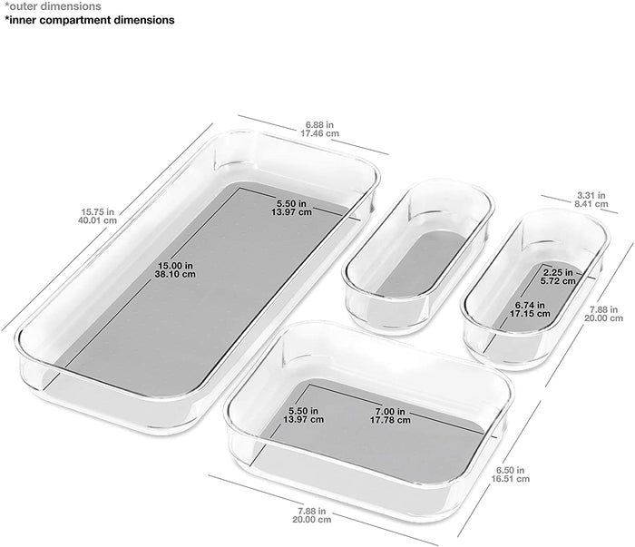 4-Piece Clear Bin Pack