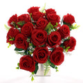 40cm Large Red Rosebud Bunch - 18 Heads