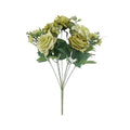 44cm Rose and Hydrangea Bush with Fern - Sage Green
