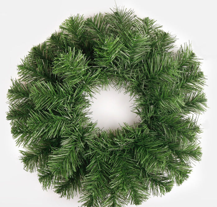 46cm (18") Green Pine Wreath - Artificial Christmas Xmas