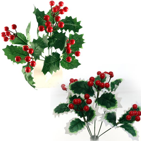 48 x 35cm Holly and Berry Bunch - Green Variegated Mix - FULL BOX