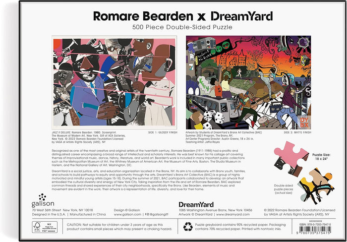 500 Piece Double Sided Jigsaw Puzzle - Romare Bearden x DreamYard | Galison