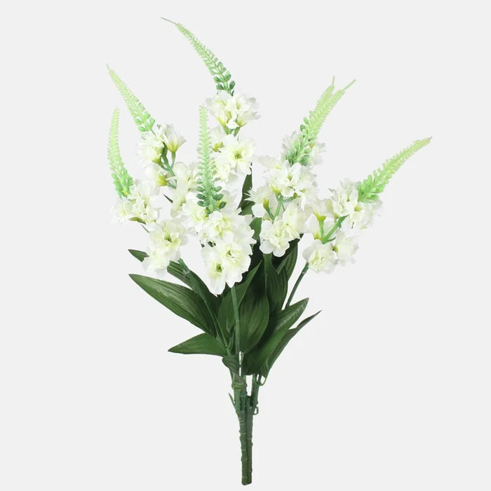 54cm Large Ivory Delphinium Bouquet - 7 Stems