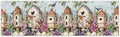 750 Piece Panoramic Jigsaw Puzzle - Birdhouse Garden | Lang