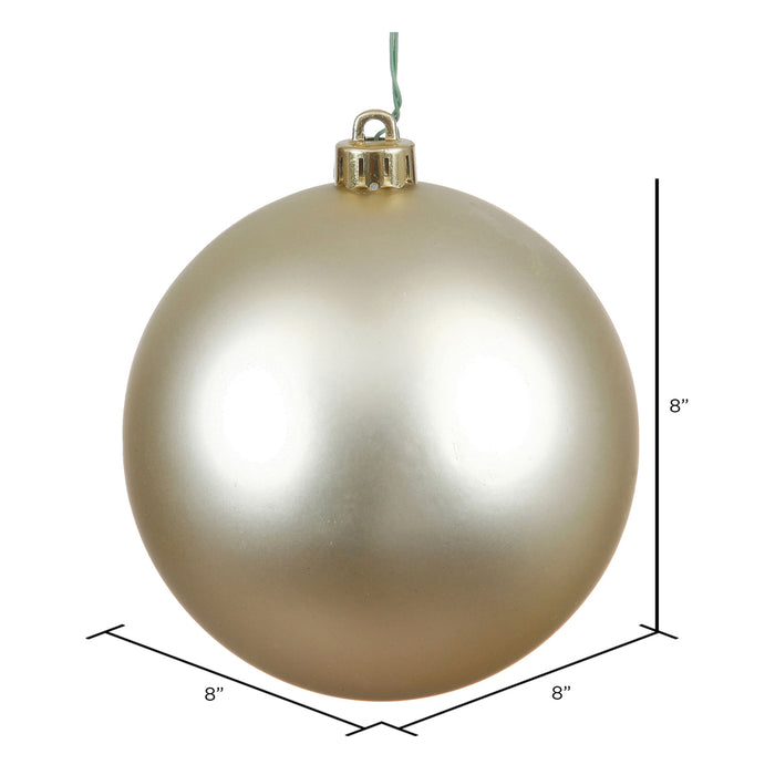 Vickerman 8" Champagne Matte Ball UV Drilled Cap - Merchandise