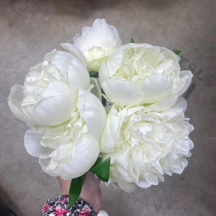 AmBest Peony Bundle Cream/White 10" - Uncategorized Silk