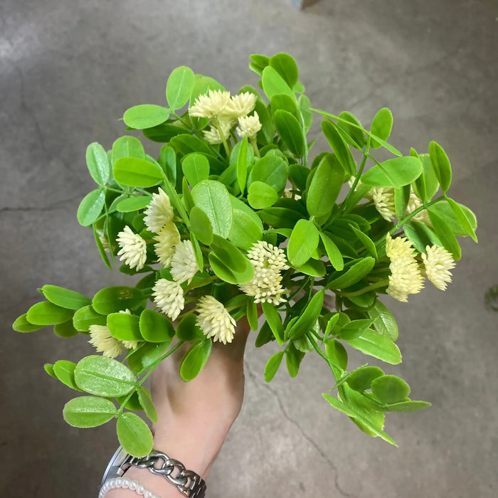 AmBest Clover Flower Bush Cream 9" - Uncategorized Silk