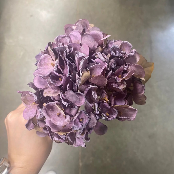 Le Fleur Dried Hydrangea Spray Purple 13" - Uncategorized Silk