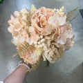 Supreme Peony/Hydrangea Bouquet Soft Peach 14" - Uncategorized Silk