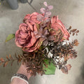 Le Fleur Peony Eucalyptus Bundle Burgundy 12" - Uncategorized Silk