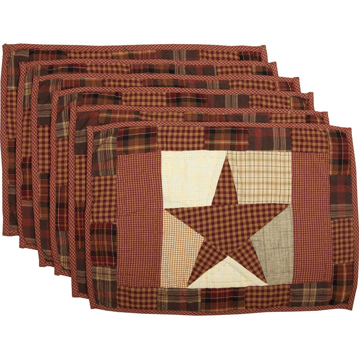 Abilene Star Quilted Placemat - Set of 6 - Primitive Star Quilt Shop
