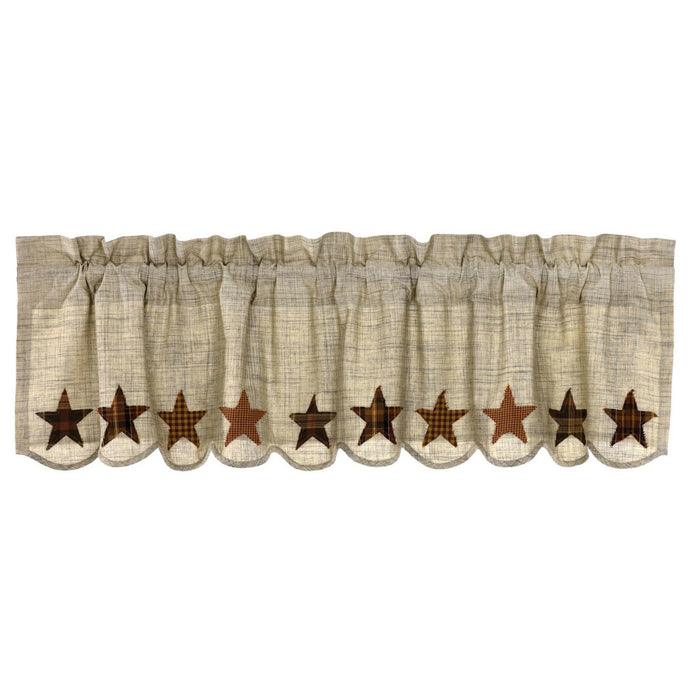 Abilene Star Scalloped Lined Valance 60" - Primitive Star Quilt Shop