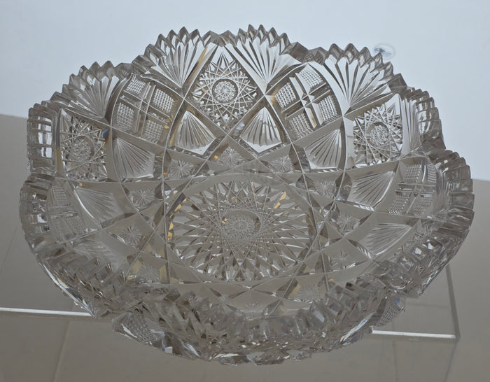 ABP cut glass low bowl American brilliant period 1886 -1915 bob57