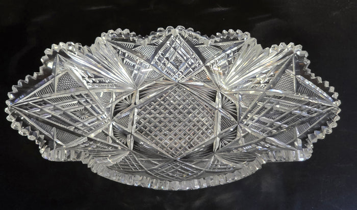 ABP Cut glass oblong shape dish bob49