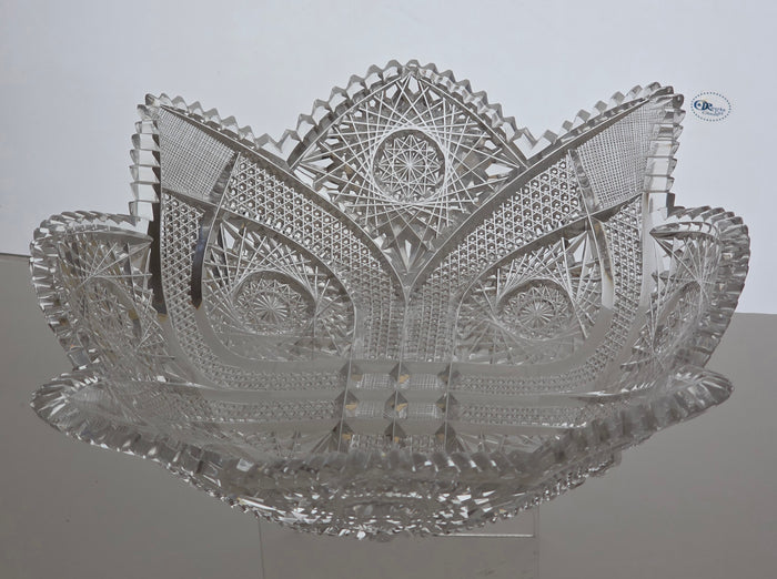 ABP cut glass square bowl American brilliant period 1886 -1915 bob52