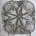 ABP cut glass square crimped Dish American brilliant period pa16