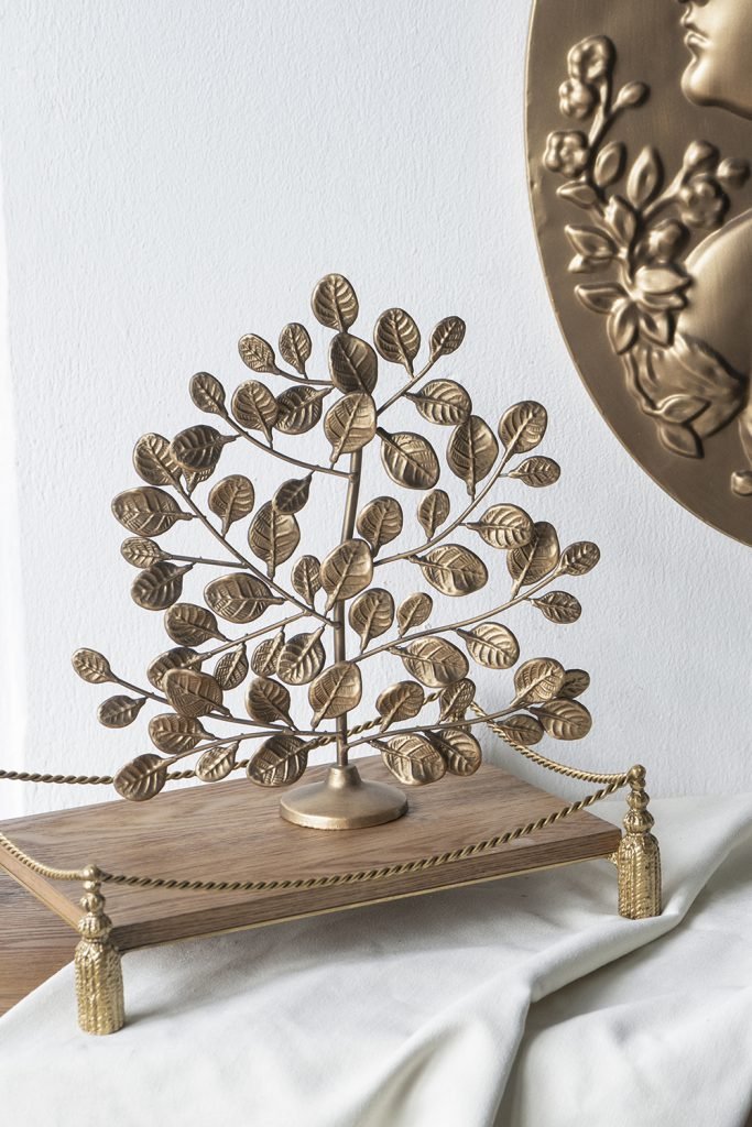 A&B Abstract Gold Iron 'Tree of Life' Sculpture 11" x 12" - Sculptures & Statues Merchandise