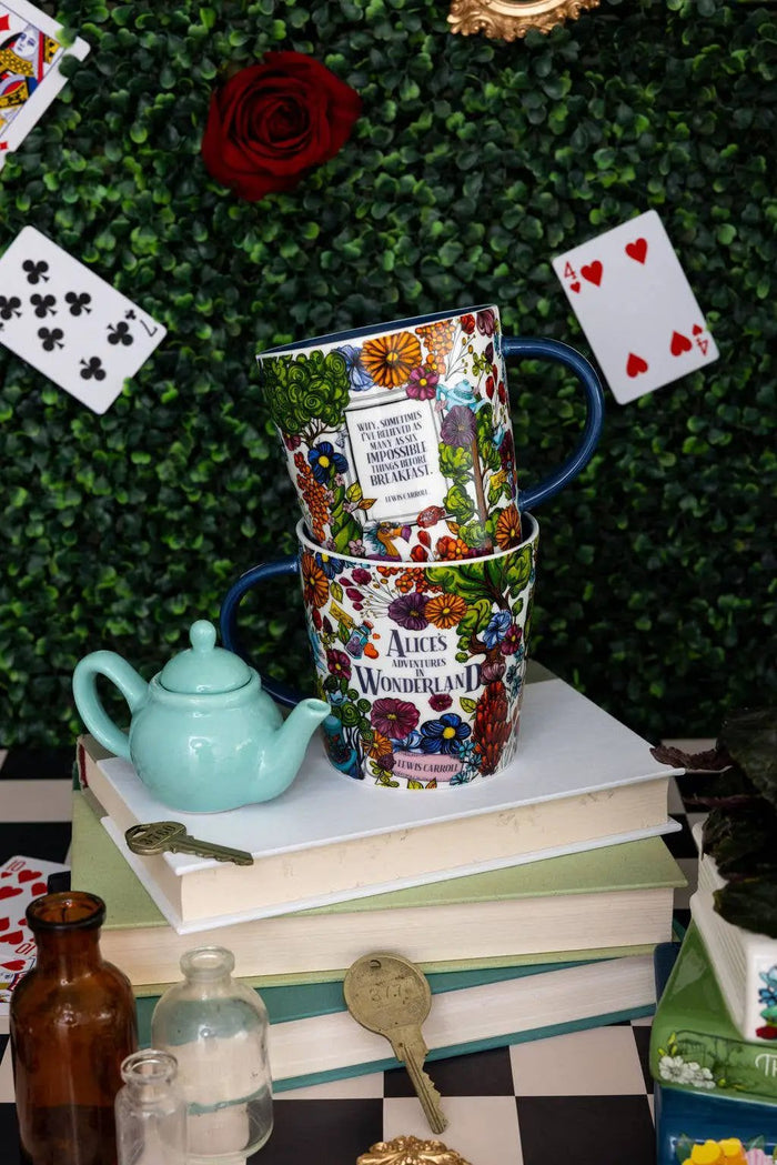 Steel Mill and Co. Alice in Wonderland Floral Ceramic Mug - Mugs Merchandise