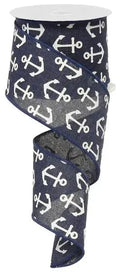 Anchor Ribbon 2.5" x 10 yd - Evergreen Home and Floral