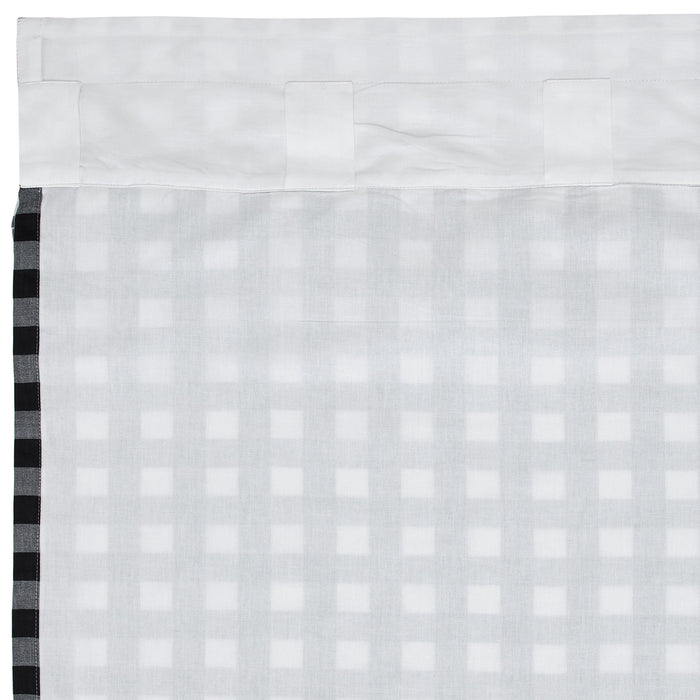 Annie Black Buffalo Check Ruffled Lined Panel Curtains 96" - Primitive Star Quilt Shop