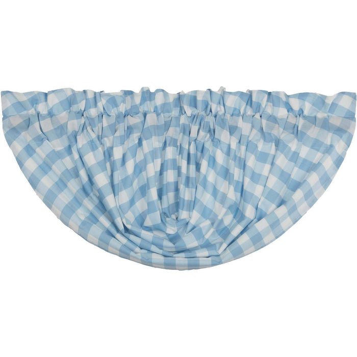Annie Blue Buffalo Check Lined Balloon Valance - Primitive Star Quilt Shop