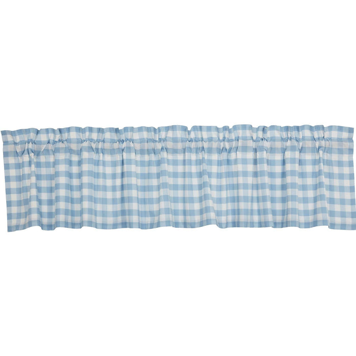 Annie Blue Buffalo Check Lined Valance 90" - Primitive Star Quilt Shop