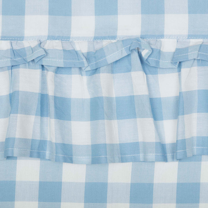 Annie Blue Buffalo Check Ruffled Lined Swag Curtains - Primitive Star Quilt Shop
