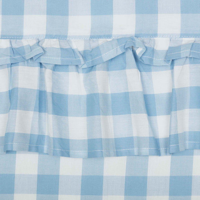 Annie Blue Buffalo Check Ruffled Shower Curtain - Primitive Star Quilt Shop