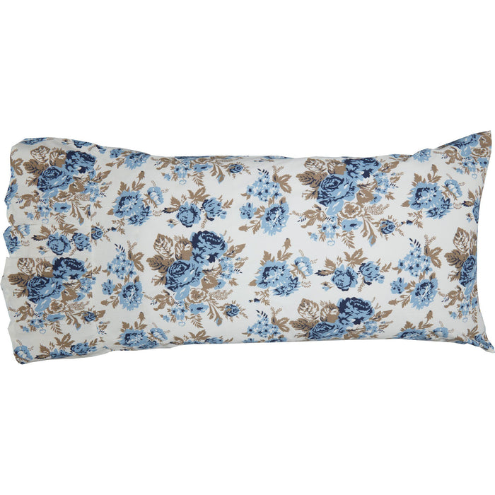 Annie Blue Floral Ruffled King Pillow Case - Set of 2 - Primitive Star Quilt Shop
