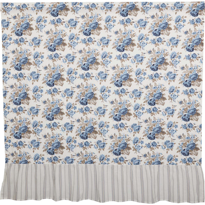 Annie Blue Floral Ruffled Shower Curtain - Primitive Star Quilt Shop