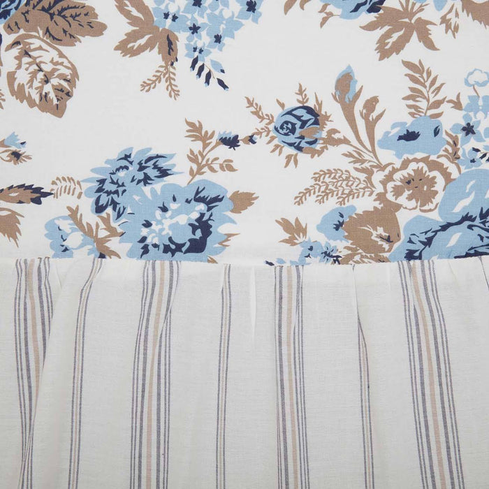 Annie Blue Floral Ruffled Shower Curtain - Primitive Star Quilt Shop