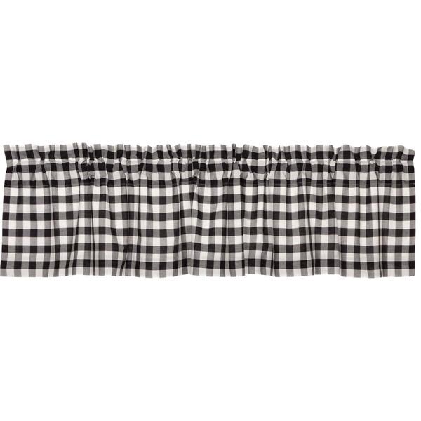 Annie Buffalo Check Black Lined Valance 72" - Primitive Star Quilt Shop