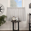 Annie Buffalo Check Grey Lined Tier Curtains 36" - Primitive Star Quilt Shop