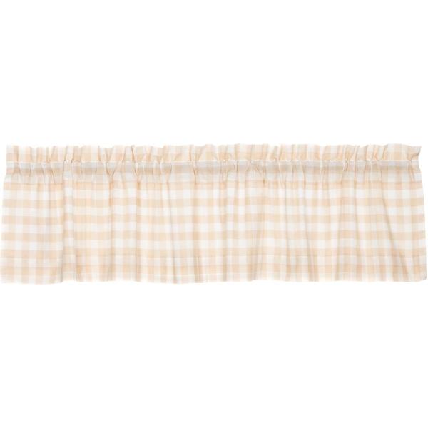 Annie Buffalo Check Tan Lined Valance 72" - Primitive Star Quilt Shop