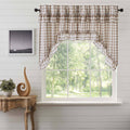 Annie Portabella Buffalo Check Ruffled Lined Swag Curtains - Primitive Star Quilt Shop