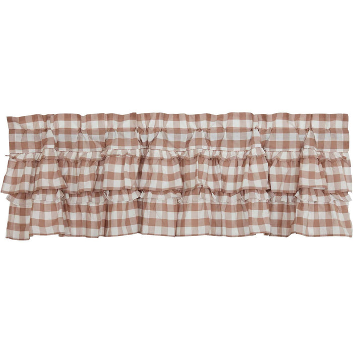 Annie Portabella Buffalo Check Ruffled Lined Valance 60" - Primitive Star Quilt Shop