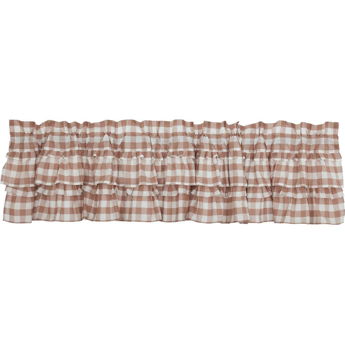 Annie Portabella Buffalo Check Ruffled Lined Valance 72" - Primitive Star Quilt Shop